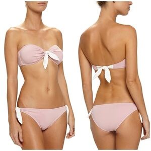 Eberjay So Solid Lola Bikini Top & Ursula Bikini Bottom Pink & White Size Large